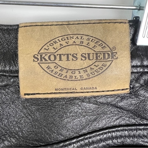 Vintage Washable Black Leather High Waisted Straight Leg Pants Size 26 - Picture 14 of 16